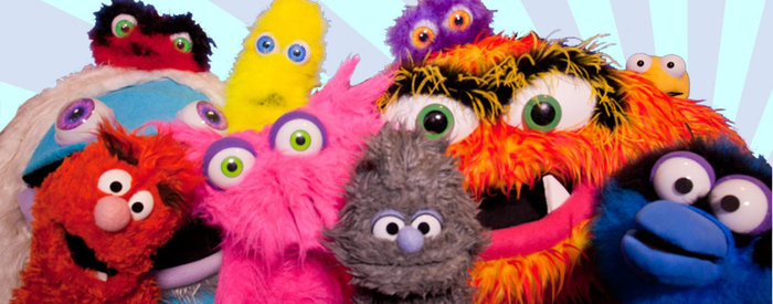 colorful assortment of puppet creatures