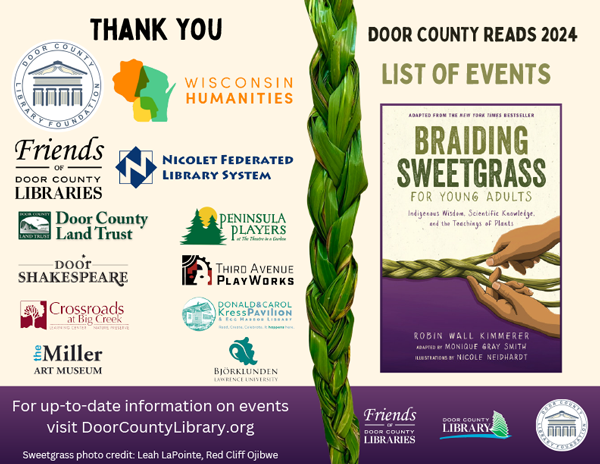 Door County Reads 2024 List of Events and Thank You to sponsors