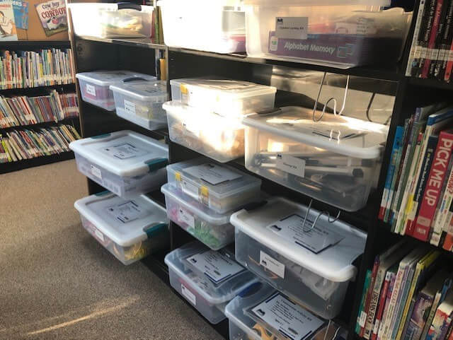 bins full of games and activities